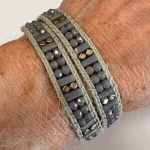 Gray wrap style wrist bracelet